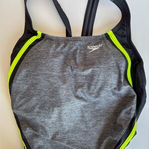 Speedo Gray and Neon Green Swimsuit